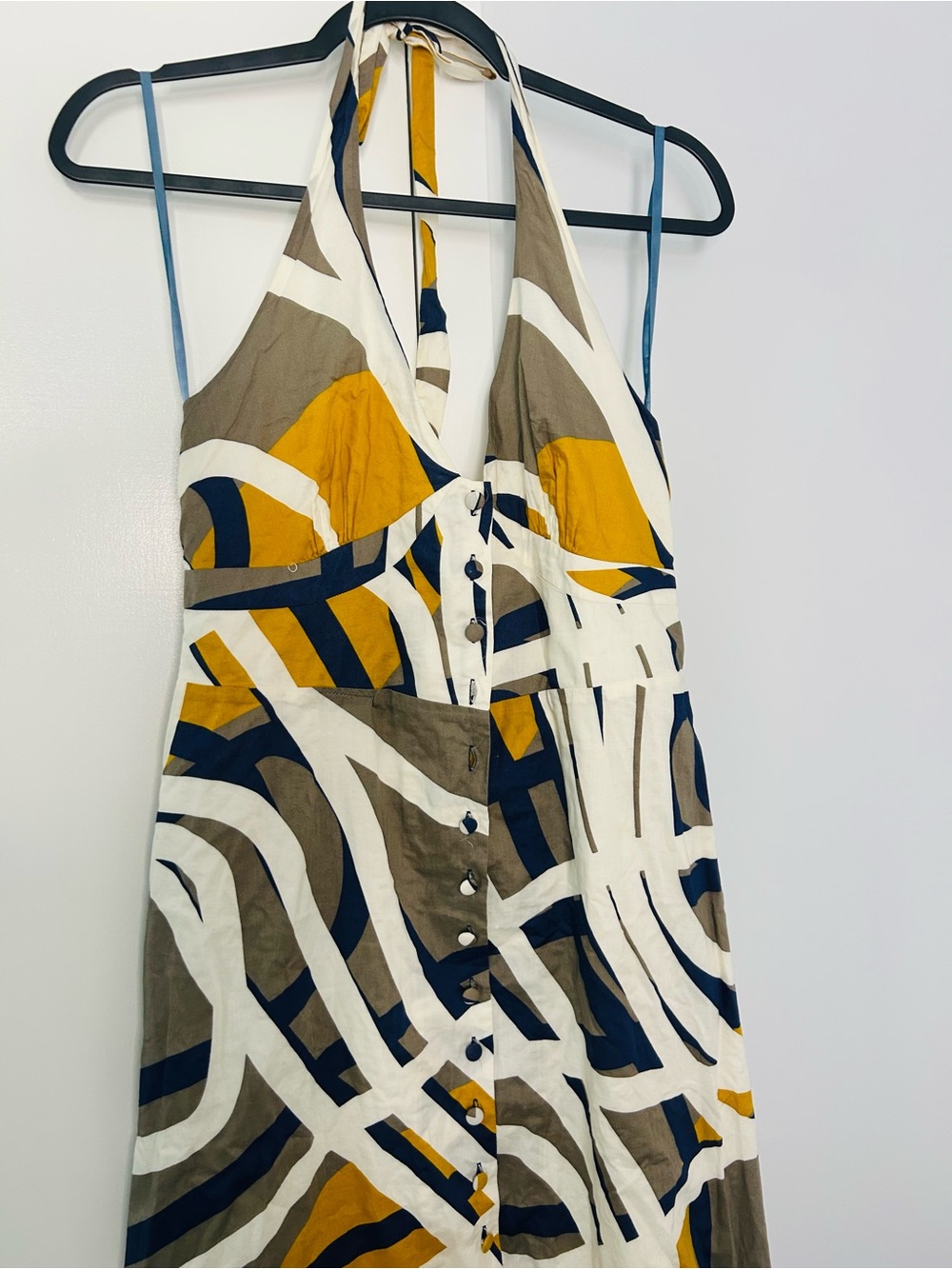Maeve Women’s print halter midi button front dress Size 10 - Picture 7 of 12